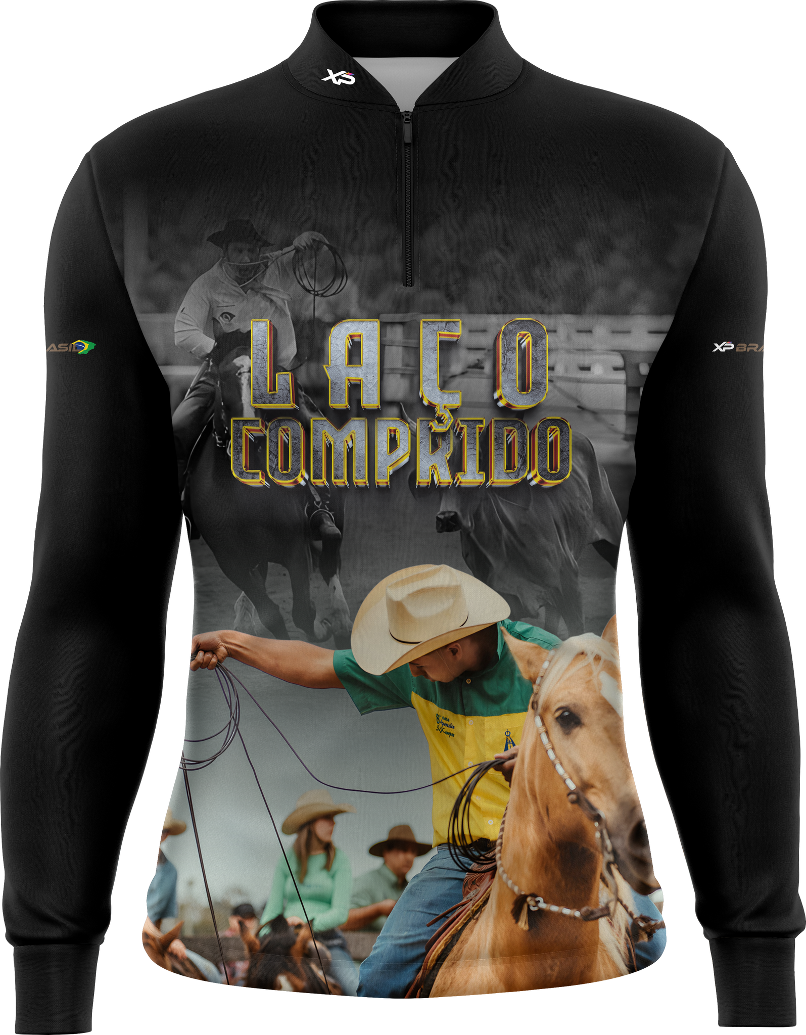 Camisa Agro Feminina XP Brasil Laço Comprido com Proteção UV50+