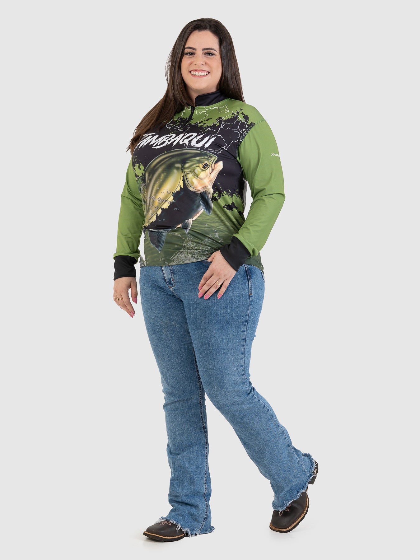 Camiseta Feminina Manga Longa XP BRASIL - PESCA 006