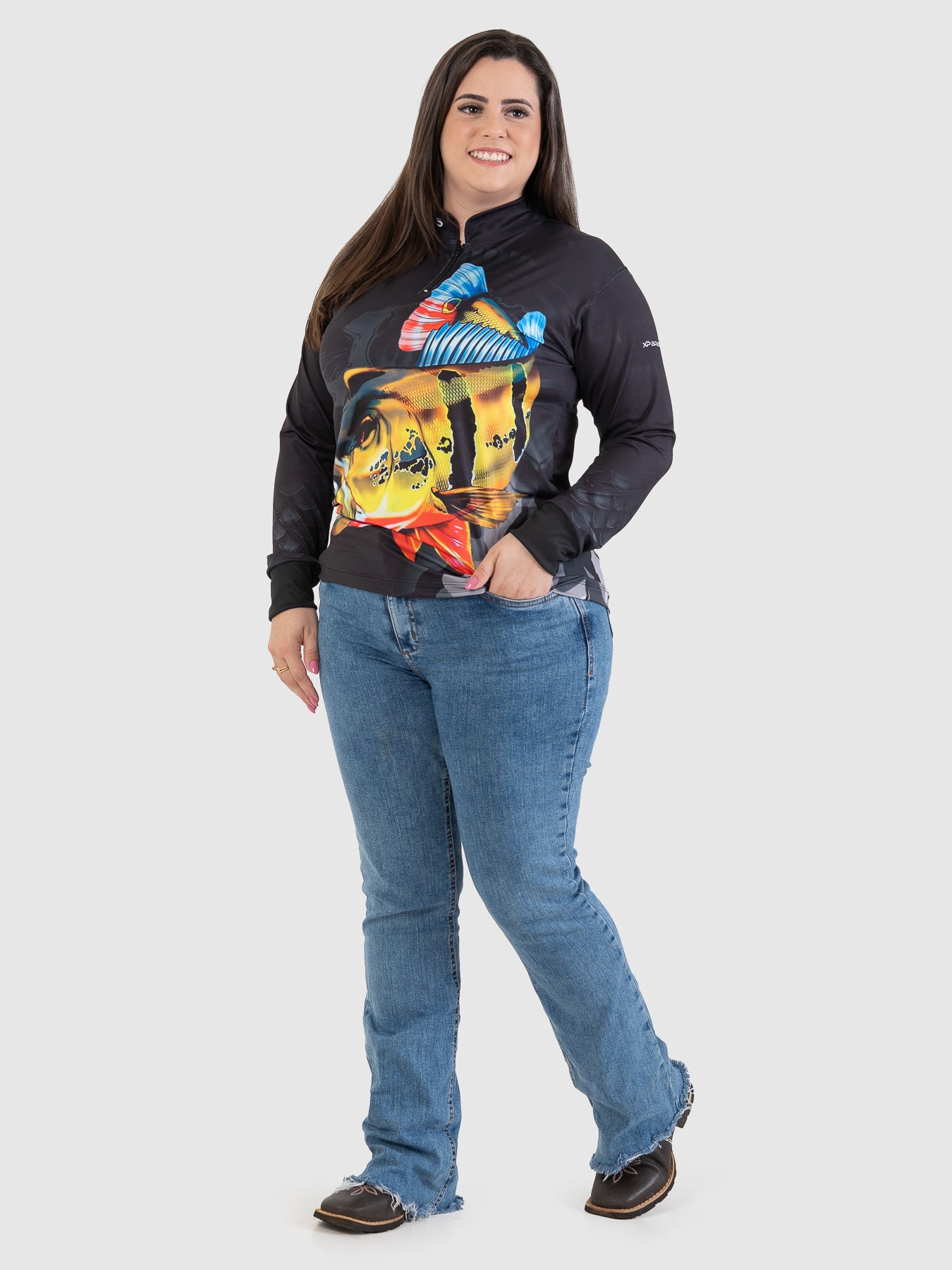 Camiseta Feminina Manga Longa XP BRASIL - PESCA 001
