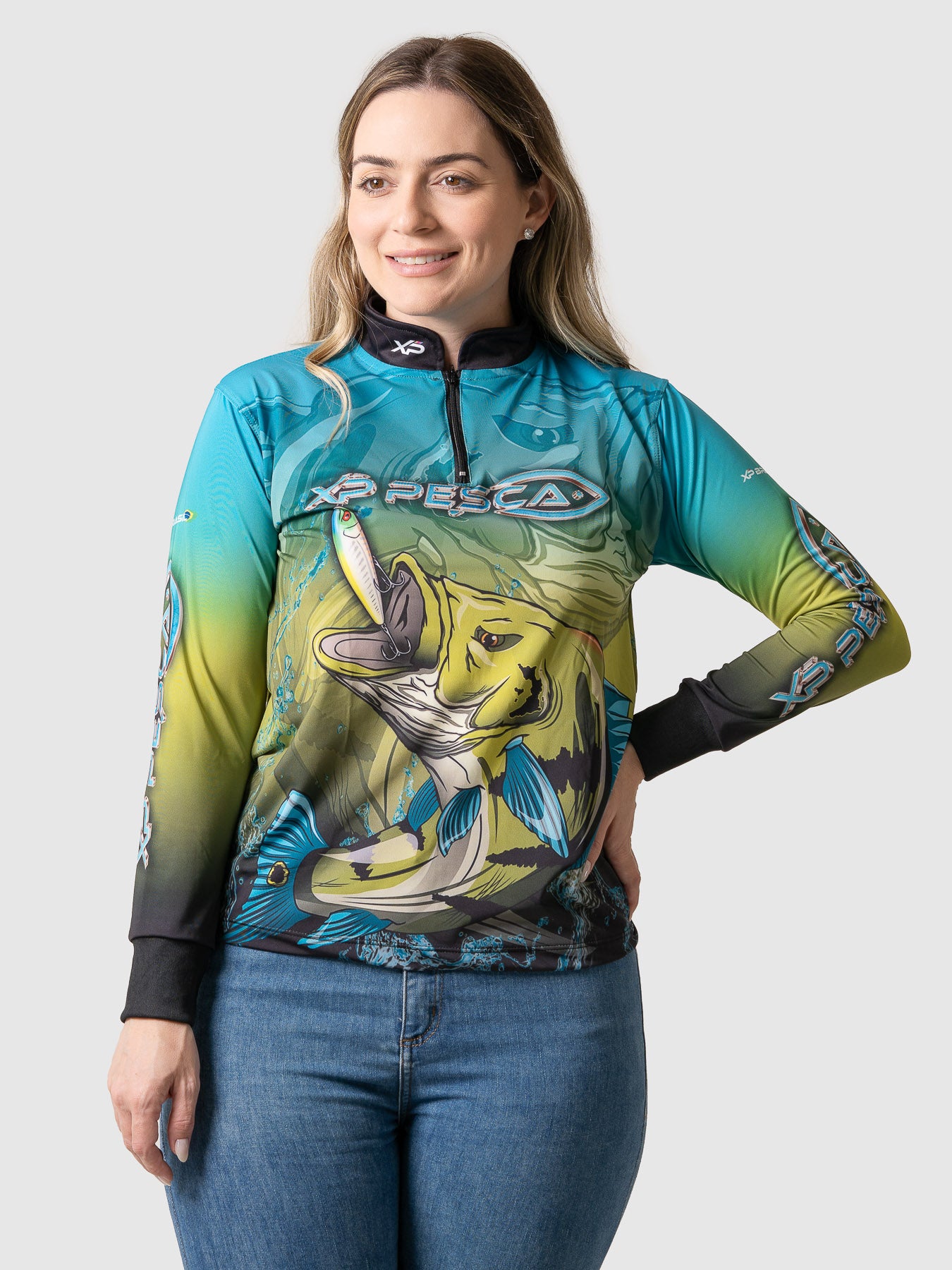 Camiseta Feminina Manga Longa XP BRASIL - PESCA 009