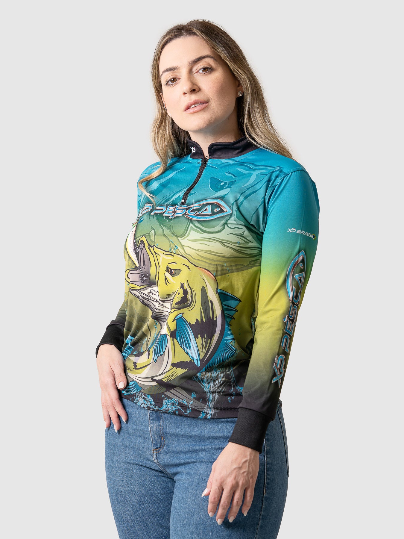 Camiseta Feminina Manga Longa XP BRASIL - PESCA 009