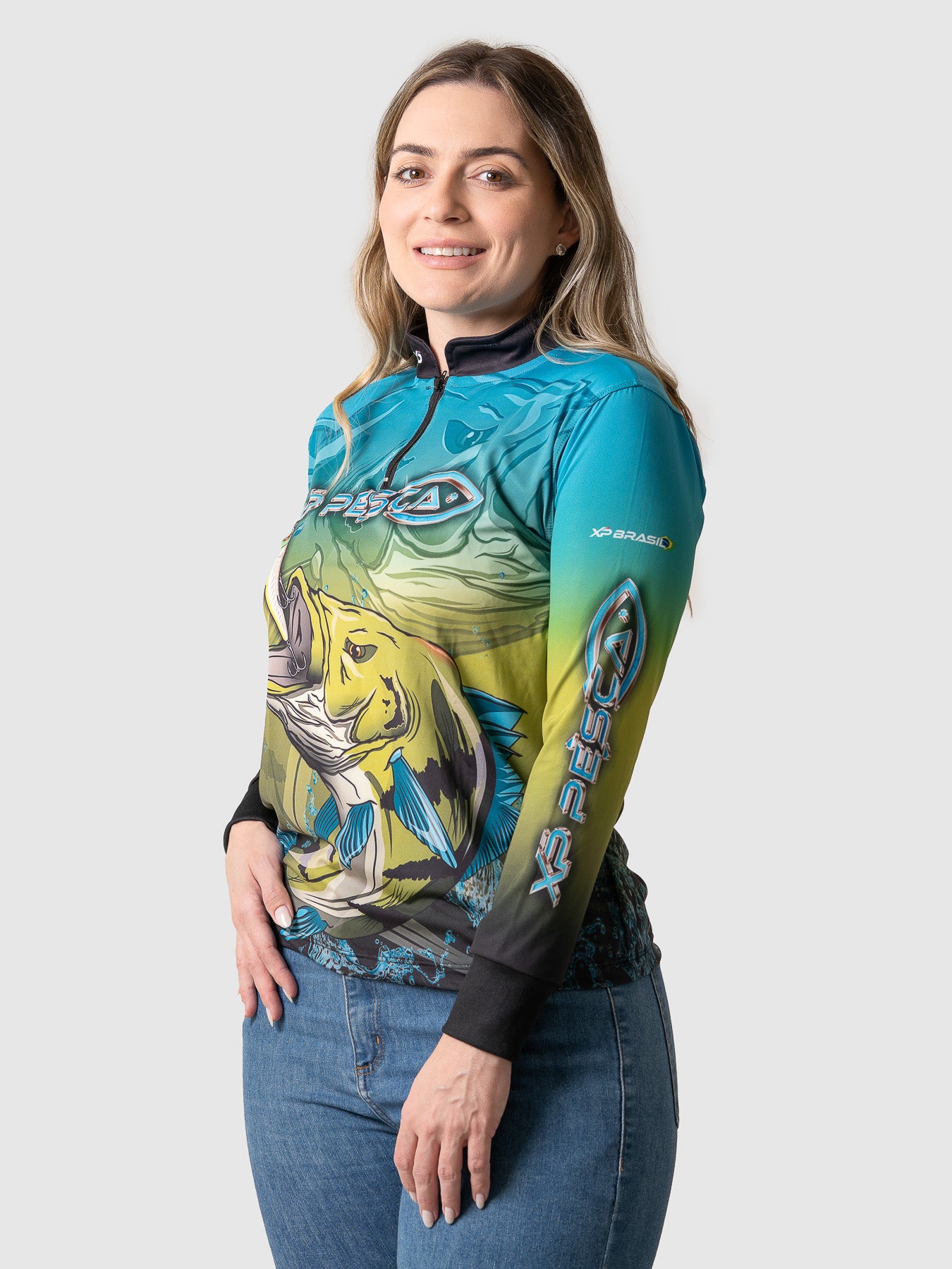 Camiseta Feminina Manga Longa XP BRASIL - PESCA 009