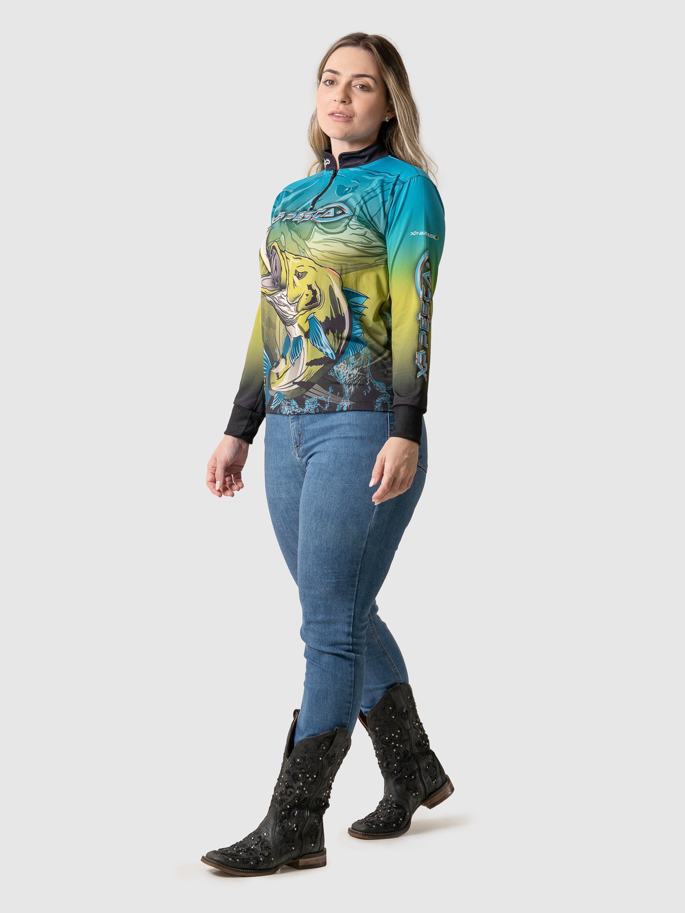 Camiseta Feminina Manga Longa XP BRASIL - PESCA 009