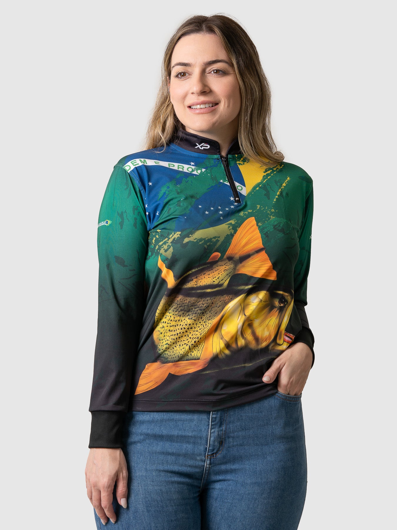 Camiseta Feminina Manga Longa XP BRASIL - PESCA 003