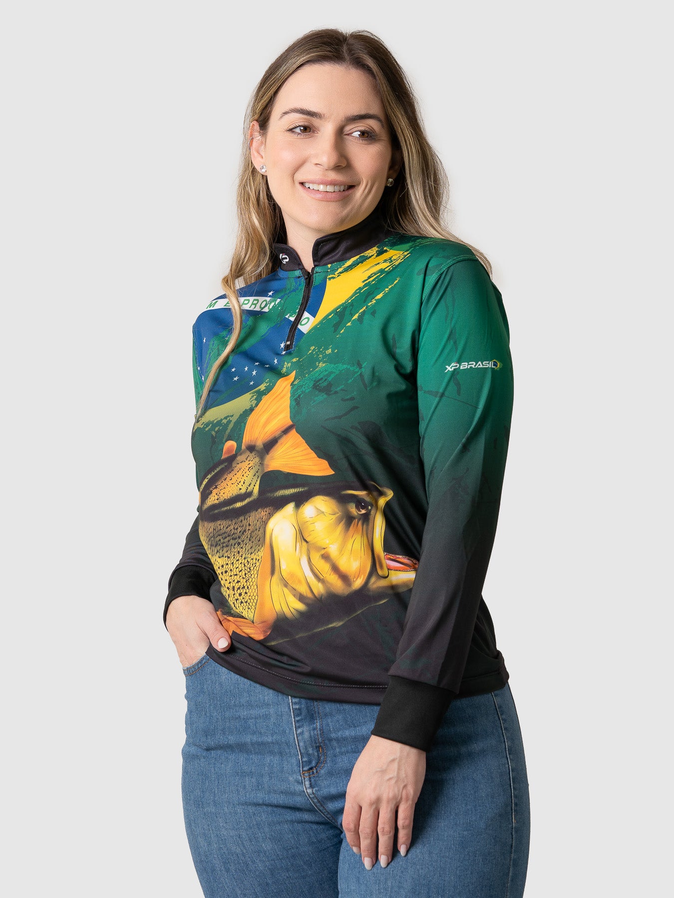 Camiseta Feminina Manga Longa XP BRASIL - PESCA 003