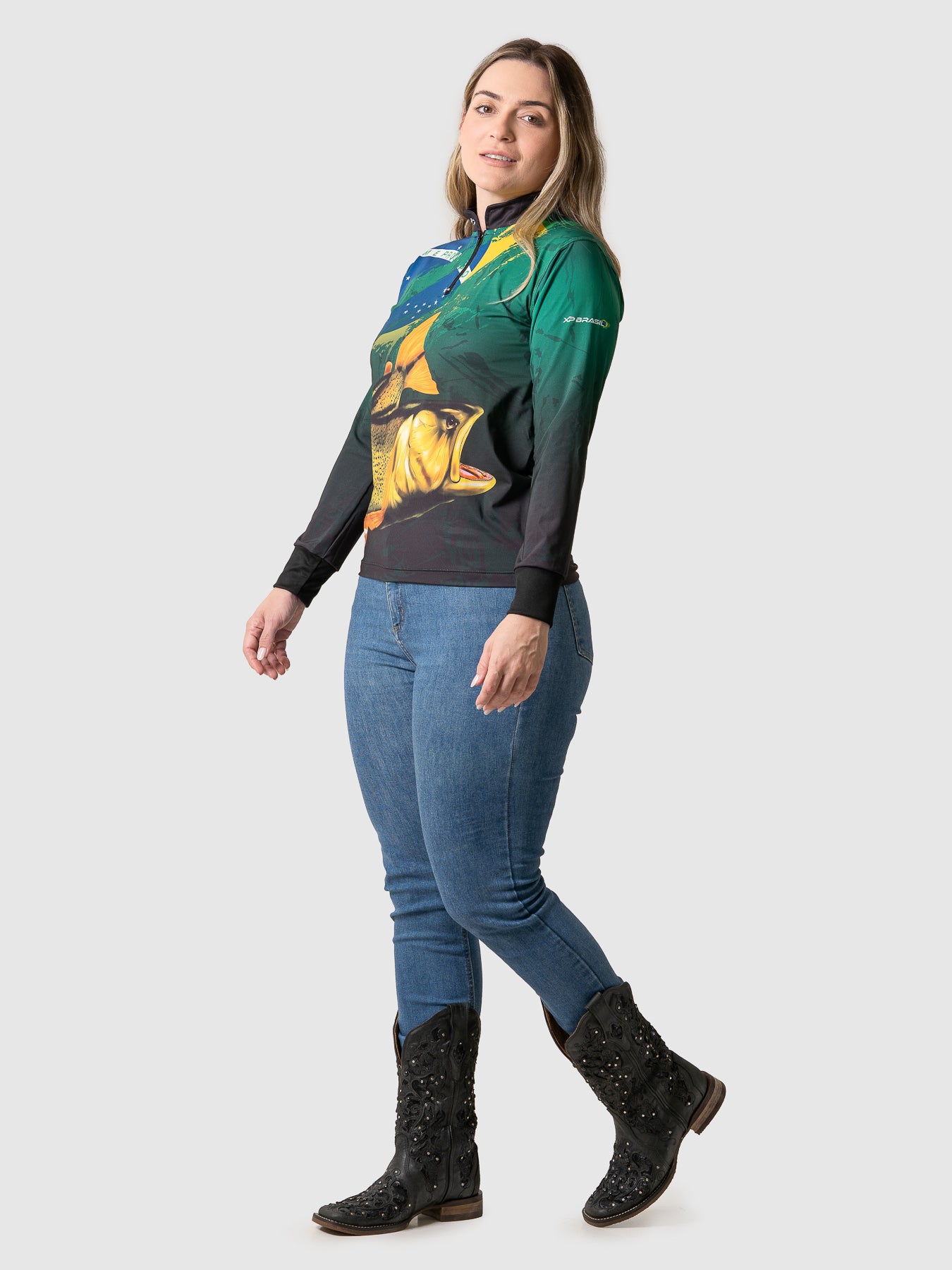 Camiseta Feminina Manga Longa XP BRASIL - PESCA 003