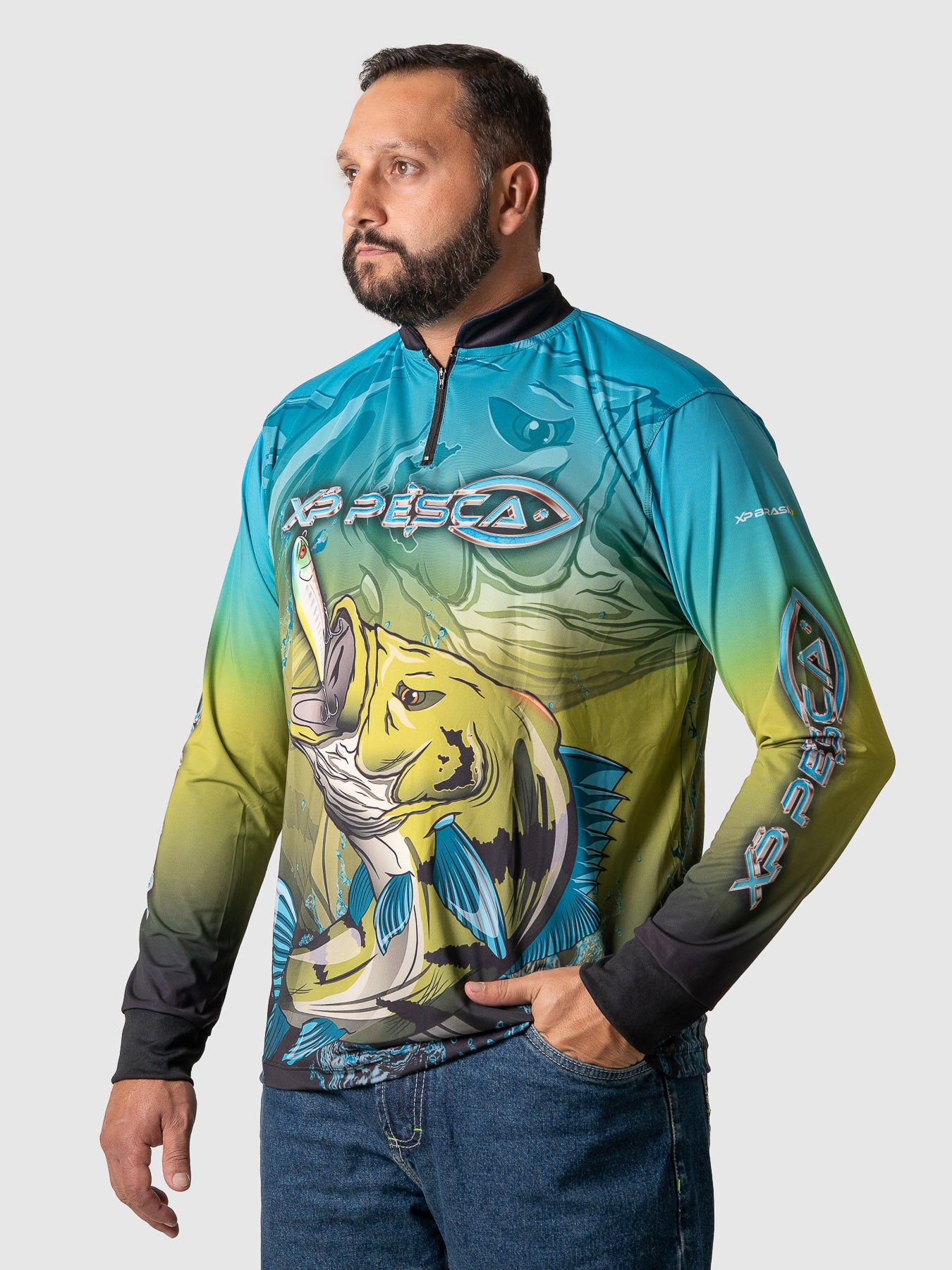 Camiseta Masculina Manga Longa XP BRASIL - PESCA 009