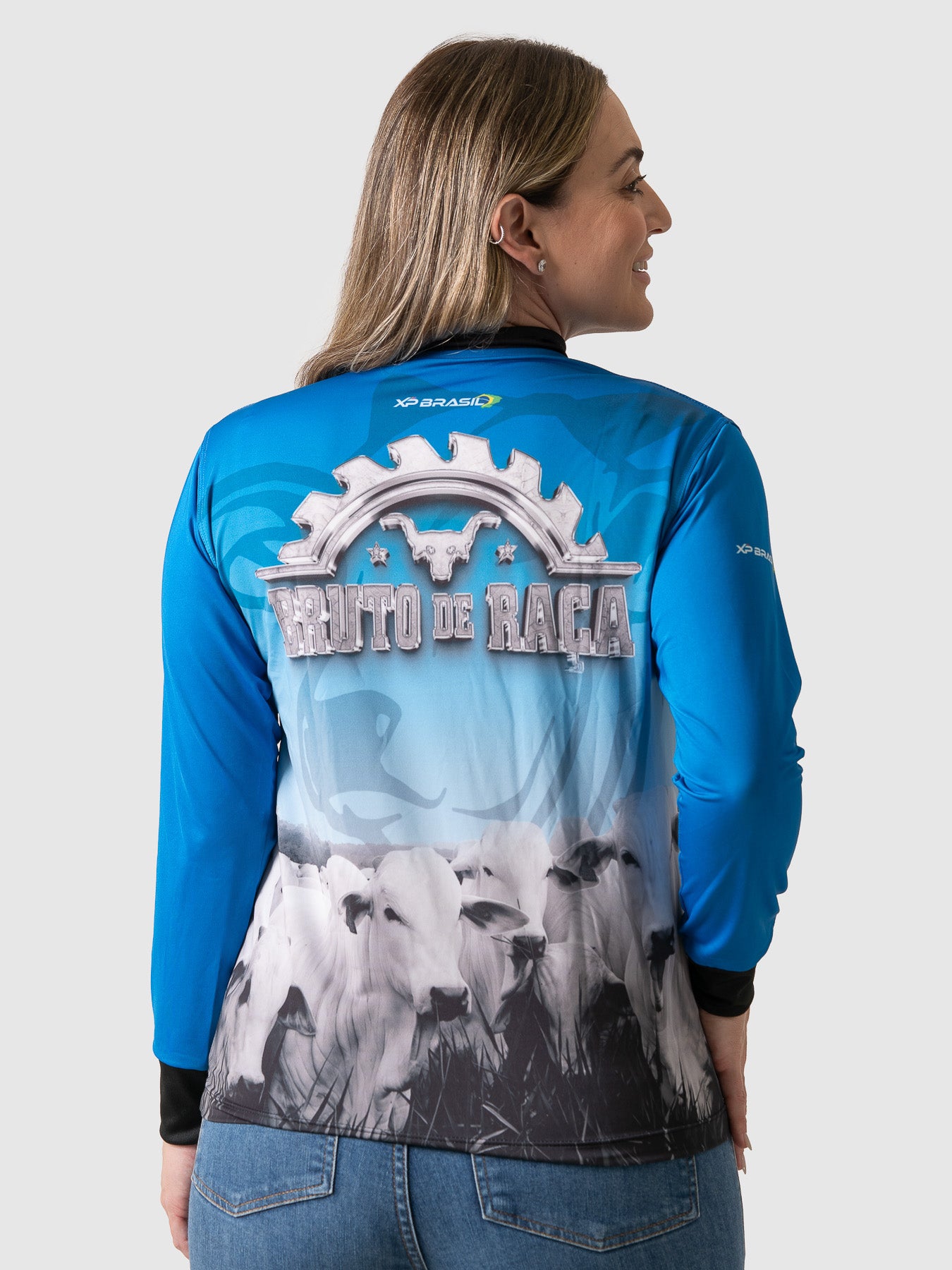 Camisa Agro Feminina XP Brasil Bruto de Raça com Proteção UV50+