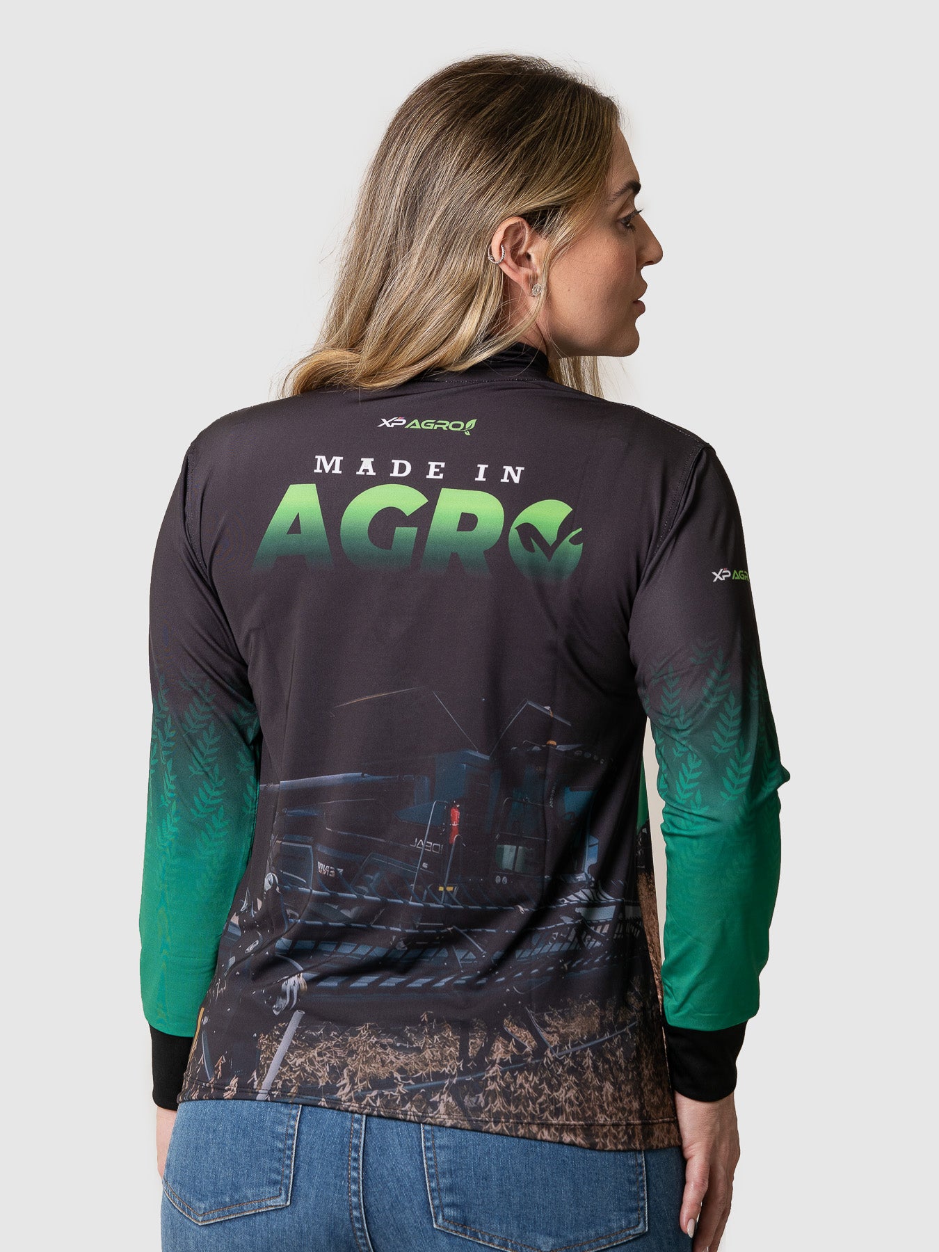 Camisa Agro Feminina XP Brasil Made In Agro com Proteção UV50+