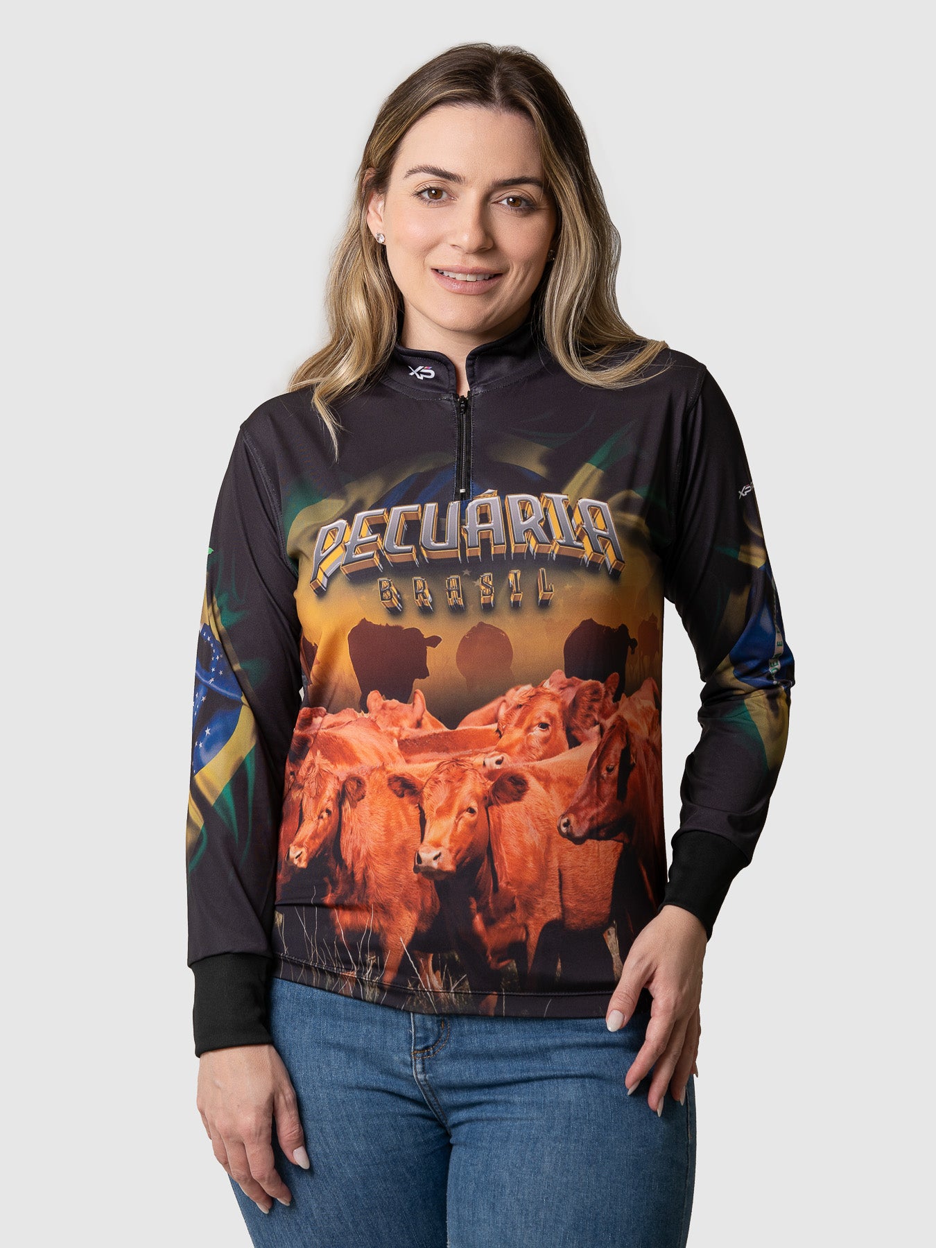 Camisa Agro Feminina XP Brasil Pecuária Brasil com Proteção UV50+