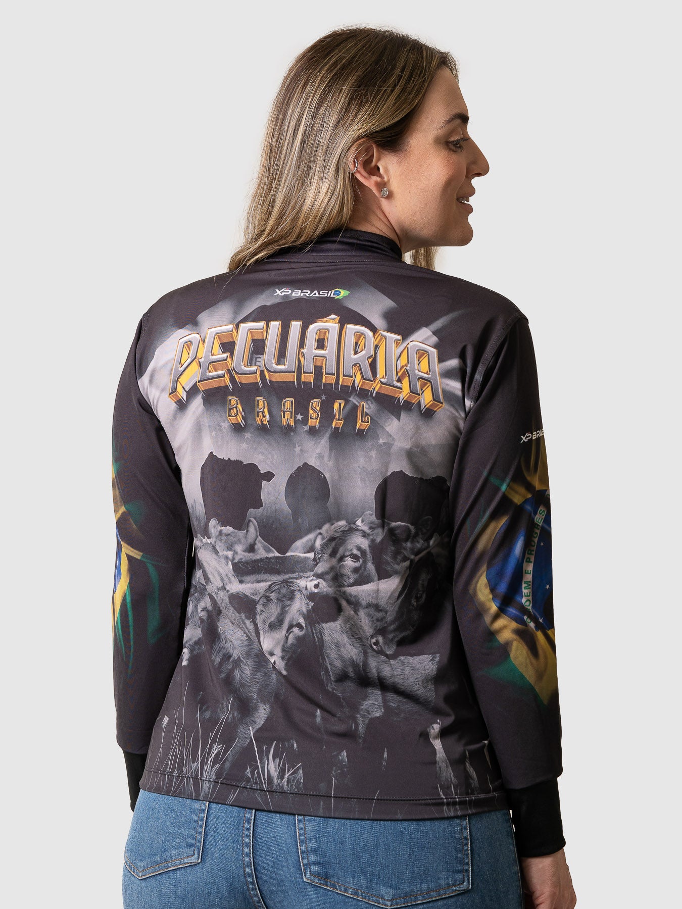 Camisa Agro Feminina XP Brasil Pecuária Brasil com Proteção UV50+