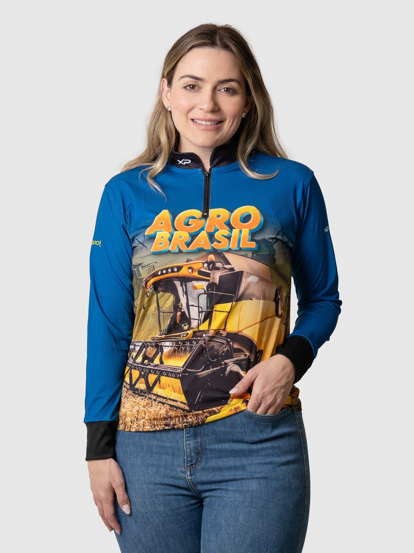 Camisa Agro Feminina XP Brasil Agro Brasil com Proteção UV50+