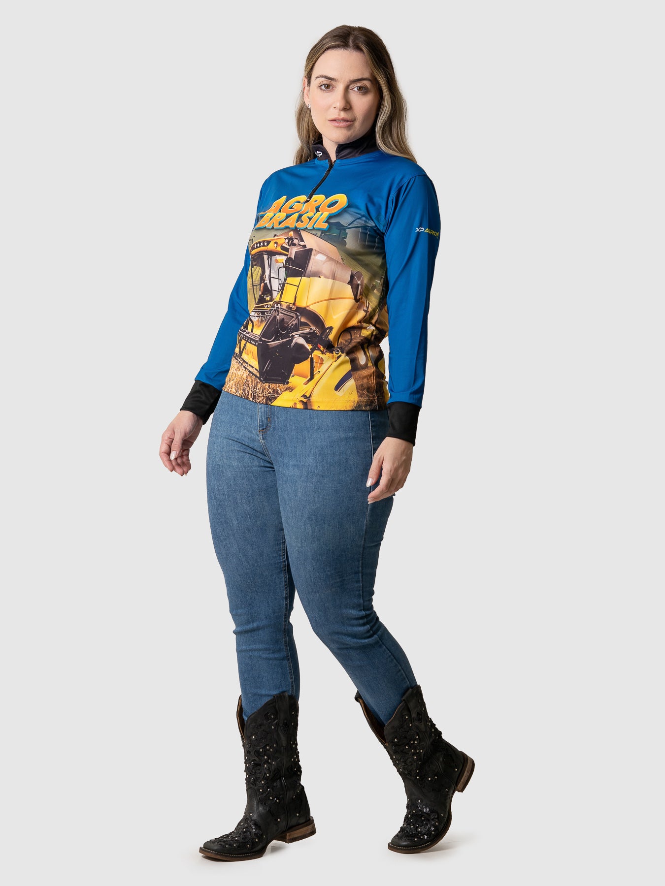 Camisa Agro Feminina XP Brasil Agro Brasil com Proteção UV50+