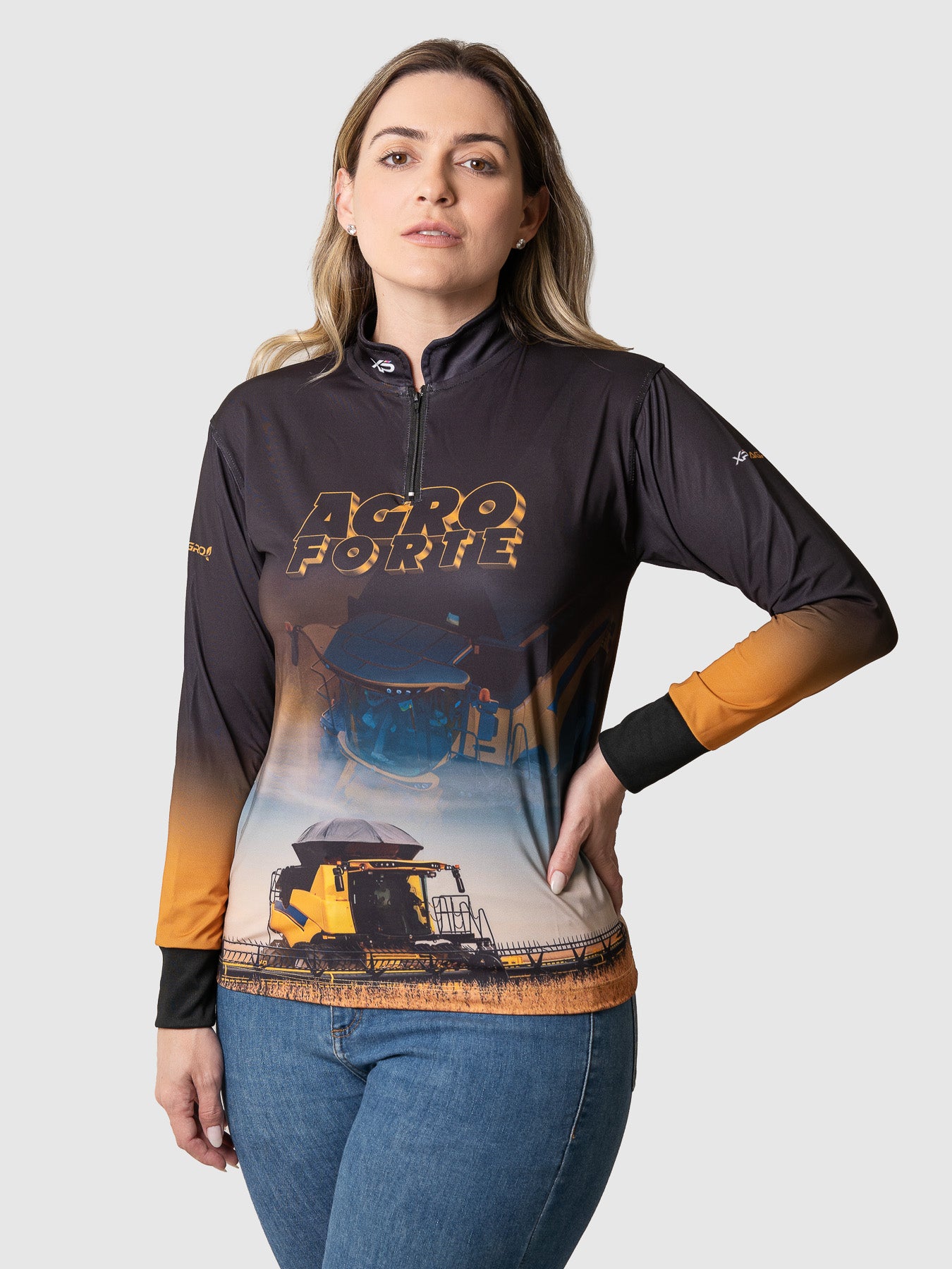 Camisa Agro Feminina XP Brasil Agro Forte com Proteção UV50+