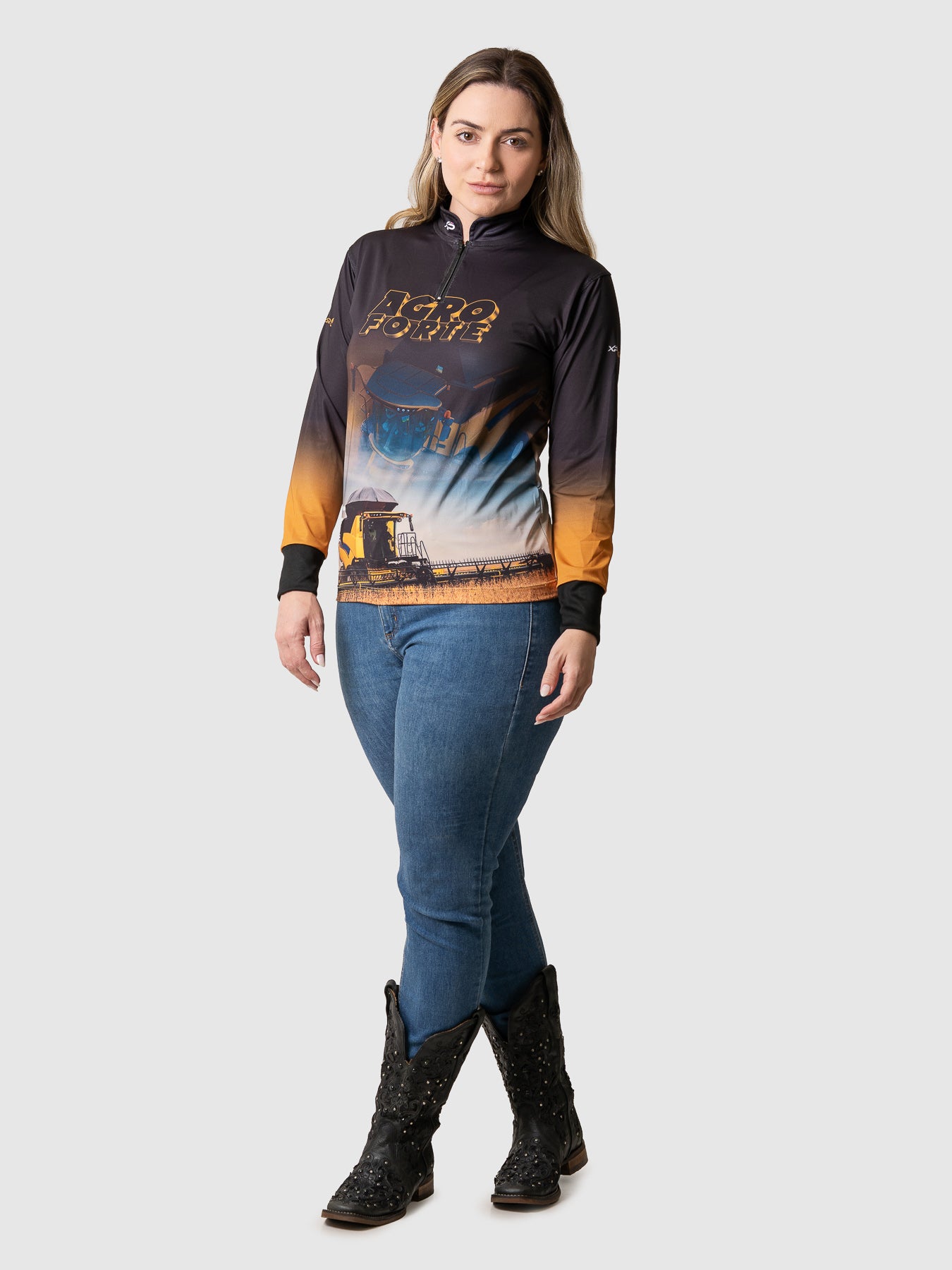 Camisa Agro Feminina XP Brasil Agro Forte com Proteção UV50+