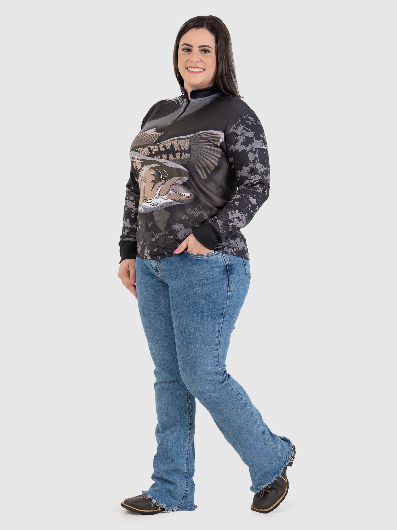 Camiseta Feminina Manga Longa XP BRASIL - PESCA 005