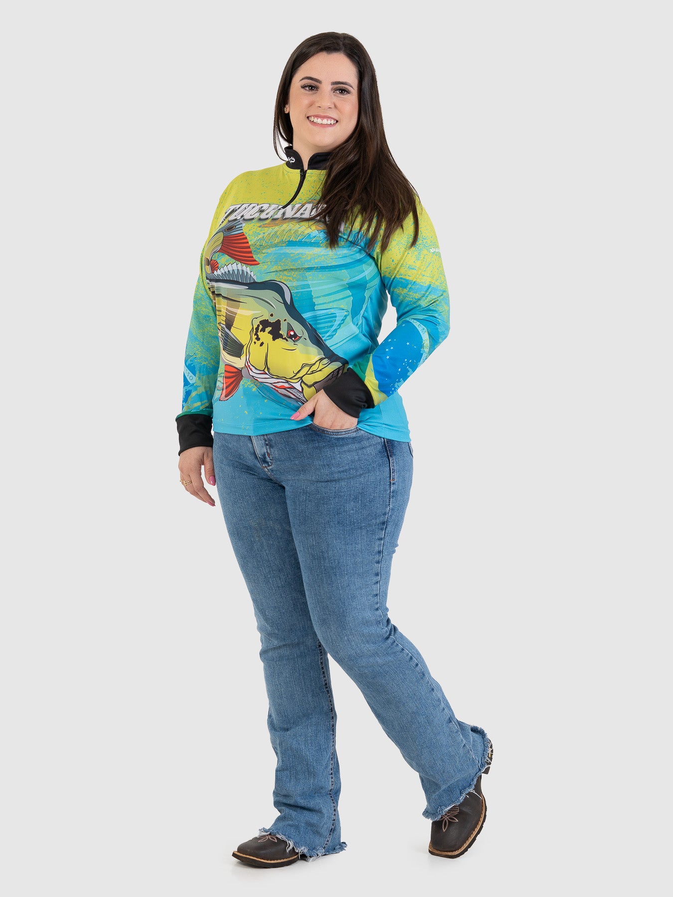 Camiseta Feminina Manga Longa XP BRASIL - PESCA 004