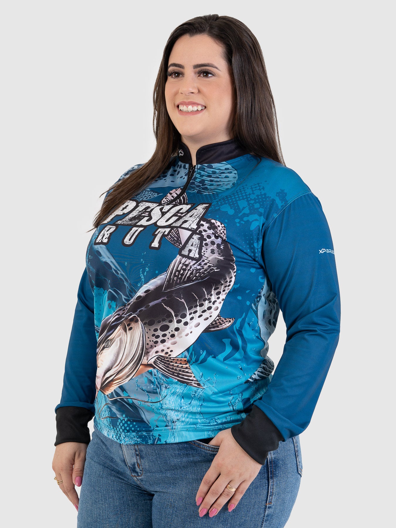 Camiseta Feminino Manga Longa XP BRASIL - PESCA 008