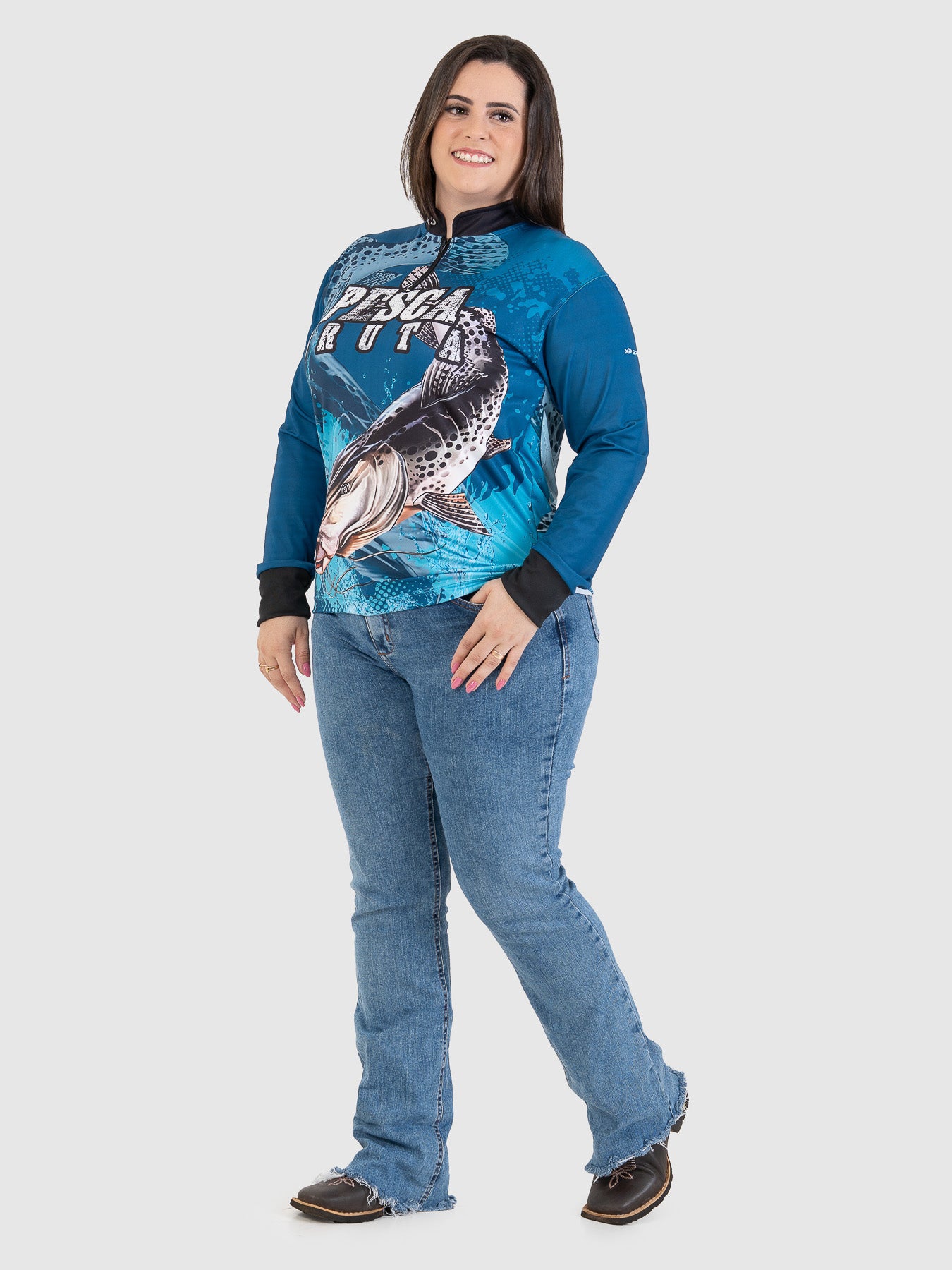 Camiseta Feminino Manga Longa XP BRASIL - PESCA 008